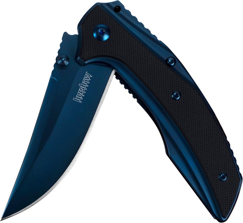 Kershaw Olive Outright Folding Pocket Knife, 3 inch 8Cr13MoV Stainless Steel Blade, Pocketclip - Image 1